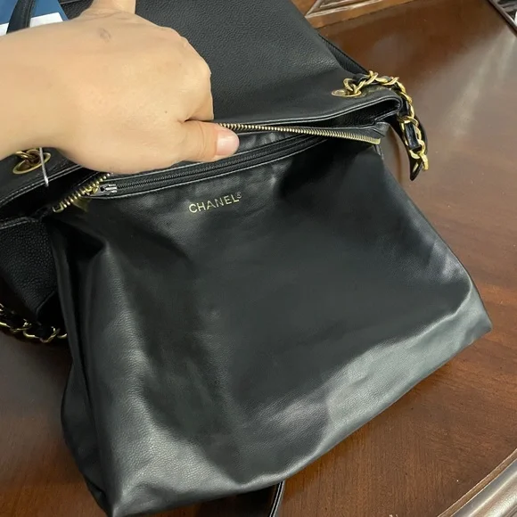 SOLD Chanel Vintage Timeless Chain Shopping Tote Shoulder Bag Caviar Leather - Picture 13 of 17